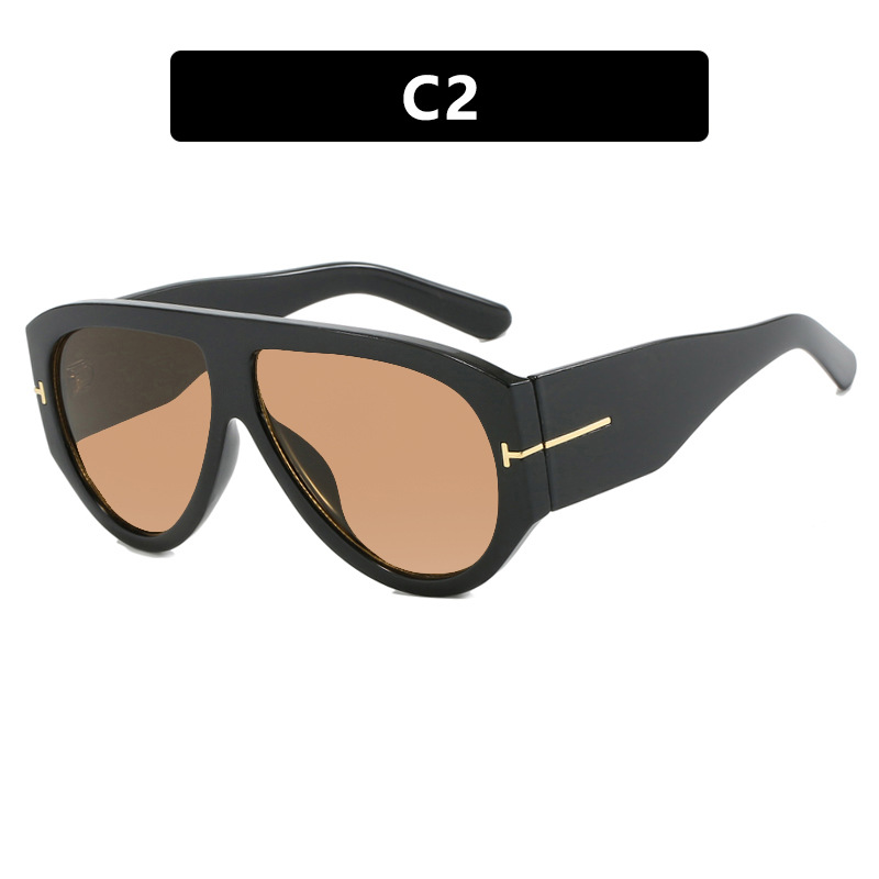 T-shaped large frame sunglasses, pilot's toad fashion cross-border sunglasses, personalized women's sunglasses - Image 3