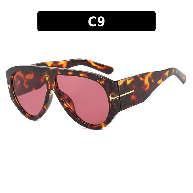 T-shaped large frame sunglasses, pilot's toad fashion cross-border sunglasses, personalized women's sunglasses - Image 10