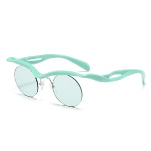 New Sunglasses Women's Round Frame Sunglasses Men's Trendy Ins Alien Half Frame Eyebrow Personalized Sunglasses