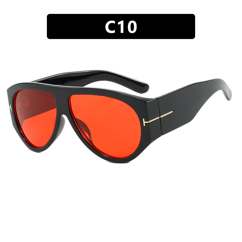 T-shaped large frame sunglasses, pilot's toad fashion cross-border sunglasses, personalized women's sunglasses - Image 11